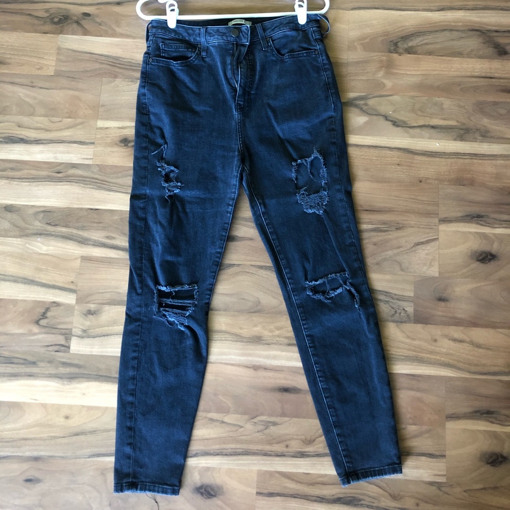 High waisted black skinny jeans